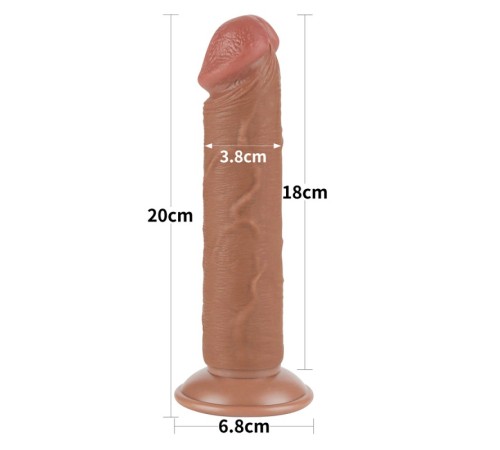 Фаллоимитатор на присоске Sliding Skin Dual Layer Dong Brown 8.0