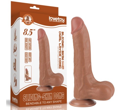 Фаллоимитатор на присоске Sliding Skin Dual Layer Dong Brown 8.5