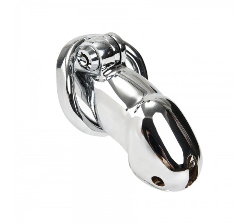 Stainless Steel Press Lock Chastity Cage