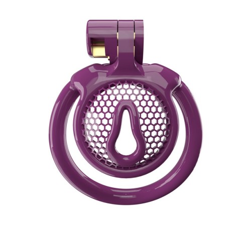 Мужской пояс верности 3D Mini Chastity Cage ZX-1Z Flat Ring Arc-shaped ring Purple