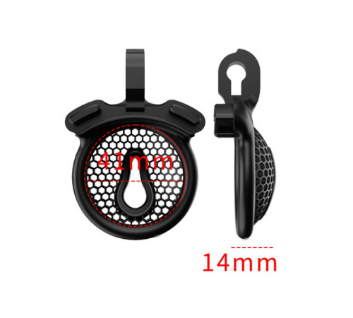 Мужской пояс  3D Mini Chastity Cage ZX-1Z Flat Ring Arc-shaped ring Black