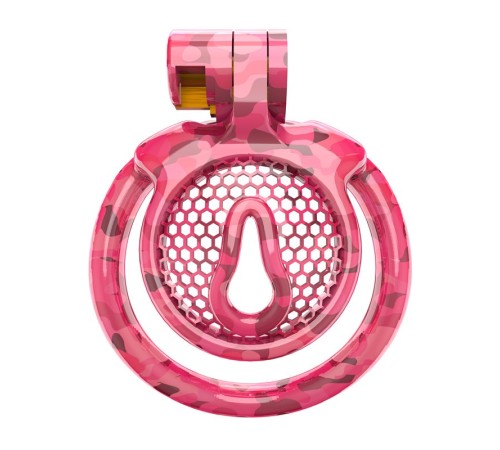 Мужской пояс верности 3D Mini Chastity Cage ZX-1Z Flat Ring Arc-shaped ring Red