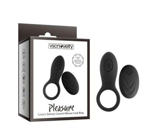 Кольцо эрекционное с вибрацией Pleasure Luxury Remote Control Silicone Cock Ring