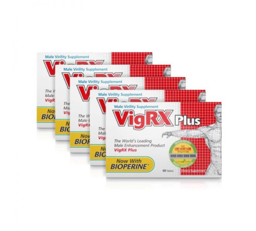 Препарат для мужской силы и здоровья VigRX Plus, 60 таблеток x 5 упаковок