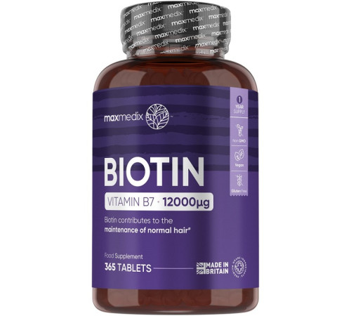 Таблетки для прочности волос Natural Hair Thinning Supplement Maxmedix Biotin