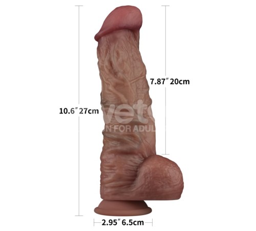 Фаллоимитатор на присоске Dual Layered Silicone Cock XXL 10.5