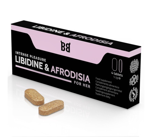 Препарат для женщин Blackbull Libidine Afrodisia Intense Pleasure, 4 таблетки