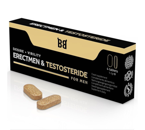 Препарат для эрекции Blackbull Erectmen Testosteride Power Testosterone, 4 капсулы