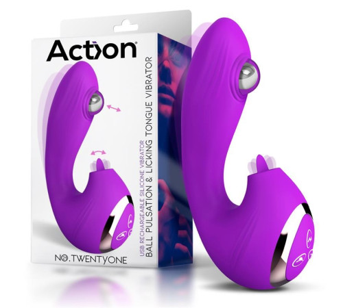 Масажер для женщин Action No Twentyone Ball Pulsation Licking Tongue Vibtrator