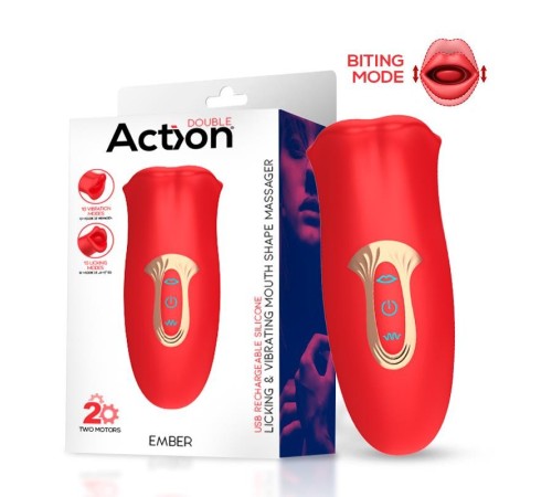 Точковий Масажер Action Ember Licking Vibrating Mouth Shape Massager