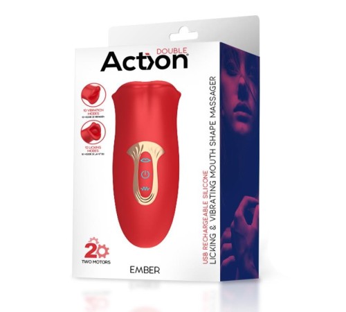 Точковий Масажер Action Ember Licking Vibrating Mouth Shape Massager