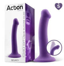 ACTION BOUNCY LIQUID SILICONE DILDO HIPER FLEXIBLE 6.5 - 16.5 CM SIZE S PURPLE