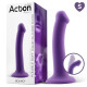 ACTION BOUNCY LIQUID SILICONE DILDO HIPER FLEXIBLE 6.5 - 16.5 CM SIZE S PURPLE