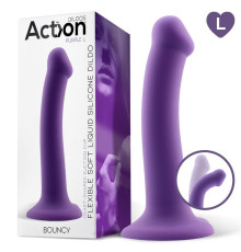 ACTION BOUNCY LIQUID SILICONE DILDO HIPER FLEXIBLE 7.5 - 19 CM SIZE L PURPLE