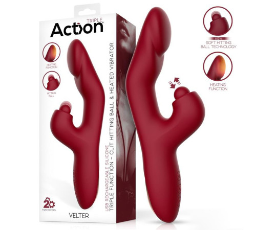 Масажер для женщин Action Velter Triple Function Clit Hitting Ball Heated Vibrator