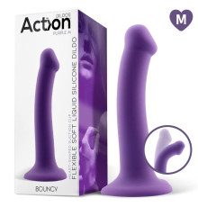 ACTION BOUNCY LIQUID SILICONE DILDO HIPER FLEXIBLE 7.0 - 18 CM SIZE M PURPLE