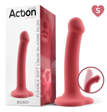 ACTION BOUNCY LIQUID SILICONE DILDO HIPER FLEXIBLE 6.5 - 16.5 CM SIZE S BURGUNDY