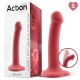 ACTION BOUNCY LIQUID SILICONE DILDO HIPER FLEXIBLE 6.5 - 16.5 CM SIZE S BURGUNDY