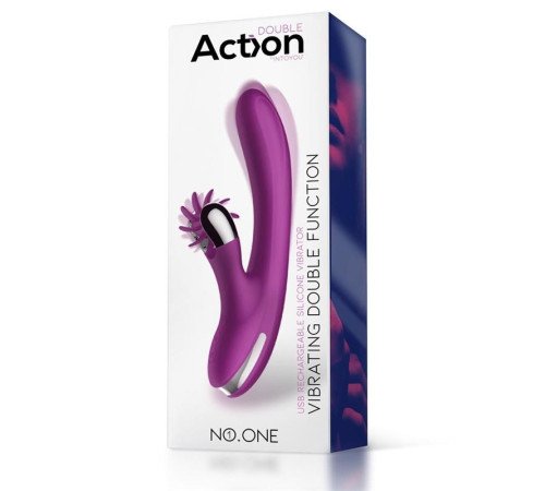 Масажер с клиторальным стимулятором Action NoOne Vibrator Rotating Wheel