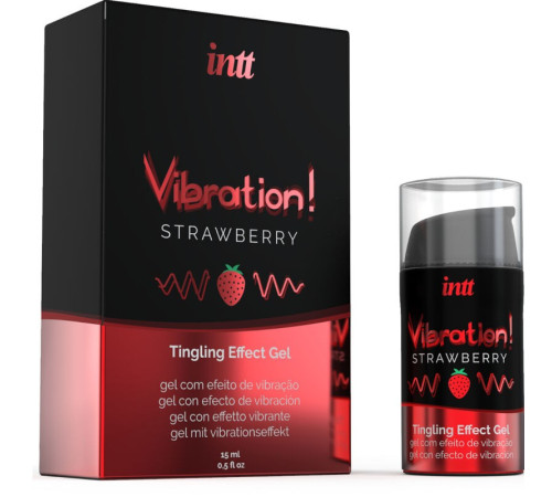 INTT - POWERFUL INTIMATE STIMULANT LIQUID VIBRATING GEL STRAWBERRY 15 ML