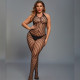 Erotic Mesh Bodysuit and G-string-Black