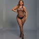 Erotic Mesh Bodysuit and G-string-Black