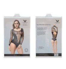 жіноче боди Sexy Fishnet Sleeved Stockings Black