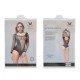 жіноче боди Sexy Fishnet Sleeved Stockings Black