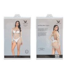 жіночий пеньюар в сетку Lust Prison Mesh Lingerie White