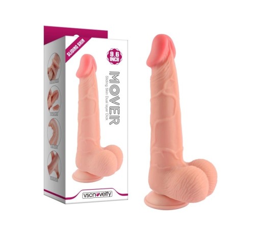 Фаллоимитатор на присоске Sliding Skin Dual layer Dick 9.6