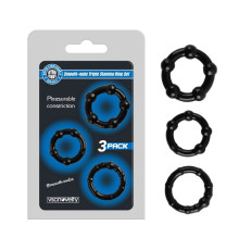 Набор эрекционных колец Smooth-nubs Triple Stamina Ring Set Black