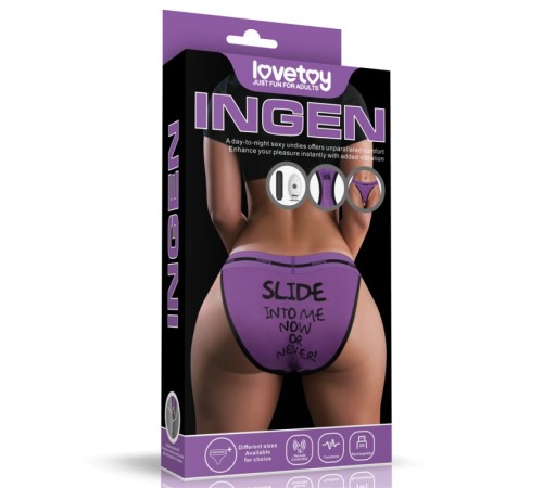 Вибростимулятор в трусиках Printed Vibrating Sexy Panties Purple Small