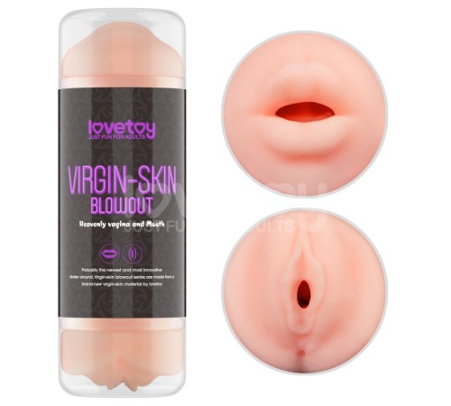 пристрій для мужчин Virgin-skin Blowout Double Side Stroker Vagina and Mouth