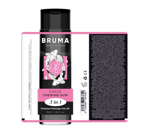 Массажное масло Bruma Premium Massage Hot Oil Chewing Gum 3 In 1, 100мл