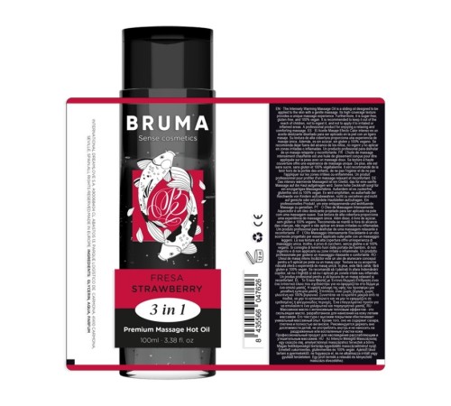 Массажное масло Bruma Premium Massage Hot Oil Strawberry 3 In 1, 100мл