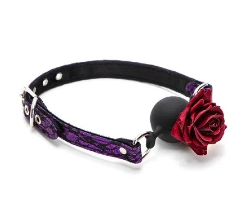 Кляп силиконовый Roses Silicone Ball Mouth Gag Purple