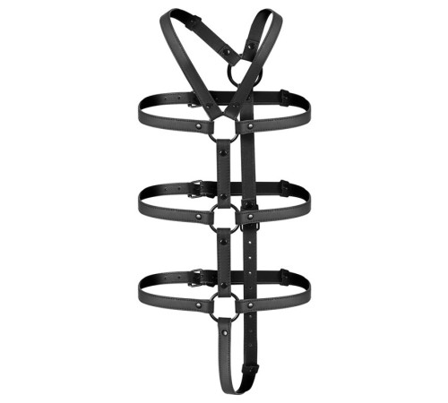 FETISH SUBMISSIVE BONDAGE - ADJUSTABLE HARNESS TORSO AND ARMS