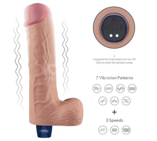 Мультискоростной вибратор Real Softee Rechargeable Vibrating Dildo 10.0