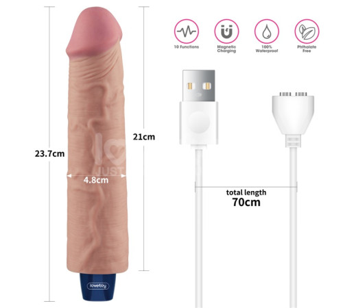 Мультискоростной вибратор Real Softee Rechargeable Vibrating Dildo 9.5