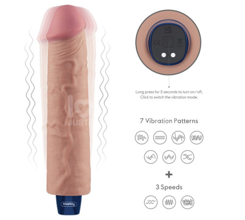 Мультискоростной вибратор Real Softee Rechargeable Vibrating Dildo 9.5