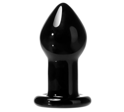 Glass Anal Plug -Black