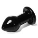 Glass Anal Plug -Black