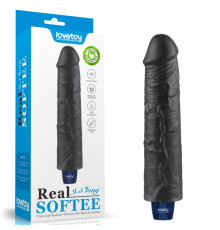 REAL SOFTEE Rechargeable Vibrating Dildo(Black) 9.5