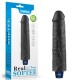 REAL SOFTEE Rechargeable Vibrating Dildo(Black) 9.5