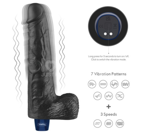 REAL SOFTEE Rechargeable Vibrating Dildo(Black) 10.0