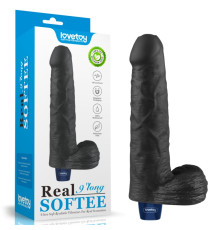 REAL SOFTEE Rechargeable Vibrating Dildo(Black) 9.0