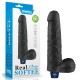 REAL SOFTEE Rechargeable Vibrating Dildo(Black) 9.0