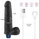 REAL SOFTEE Rechargeable Vibrating Dildo(Black) 9.0