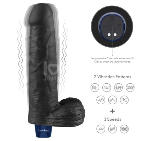 REAL SOFTEE Rechargeable Vibrating Dildo(Black) 9.0