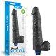 REAL SOFTEE Rechargeable Vibrating Dildo(Black) 10.5